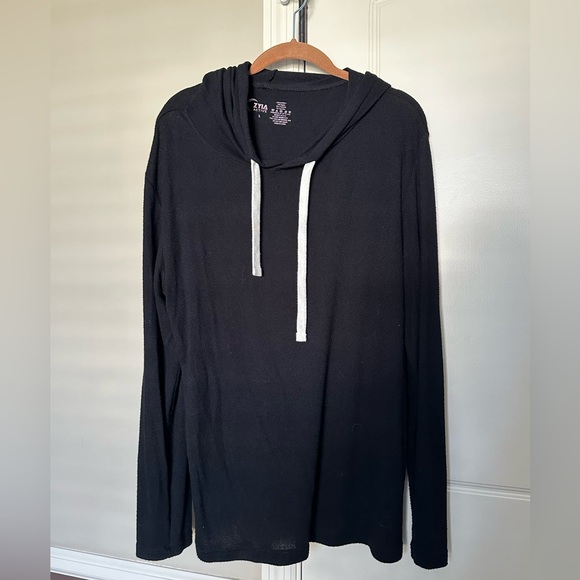 BOGO 🎉 Zyia Active Women's Lounge Boyfriend Long Sleeve Hoodie Black - Picture 2 of 4